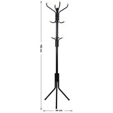 Staande kapstok - 44x44x182 cm - zwart