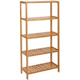 Badkamerkast - bamboe kast - 60x26x130 cm - met 5 schappen