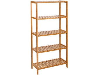 Badkamerkast - bamboe kast - 60x26x130 cm - met 5 schappen