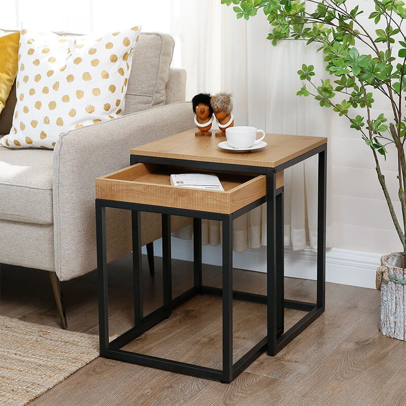 Salontafel set - industrieel - 45x40x55 cm - 40x38x51 cm