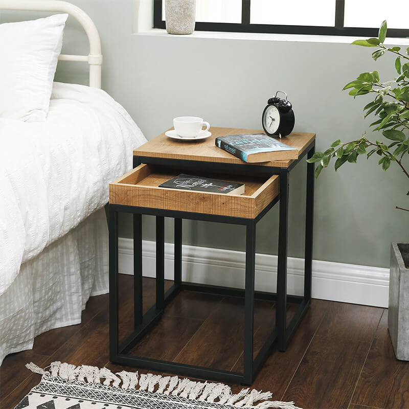 Salontafel set - industrieel - 45x40x55 cm - 40x38x51 cm