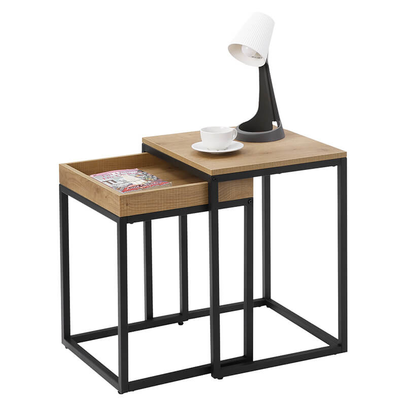 Salontafel set - industrieel - 45x40x55 cm - 40x38x51 cm
