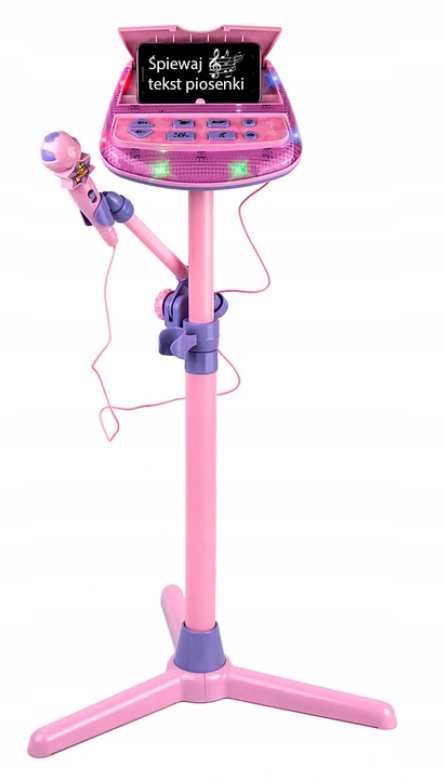 Karaoke set - kind - met microfoon en standaard - roze