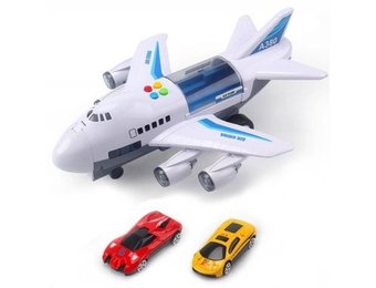 Speelgoed vliegtuig - 39x16x30 cm - met 2 speelgoedautootjes