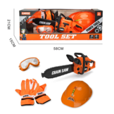 Speelgoed gereedschap - kettingzaag - met helm en handschoenen