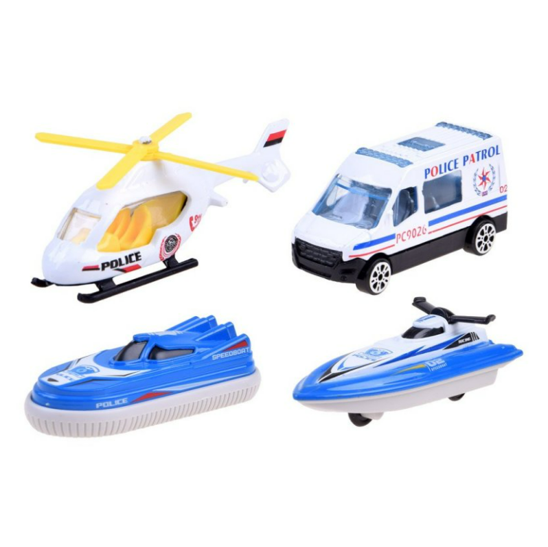 Politie speelgoed - politieboot met politieauto - 41x18x13 cm