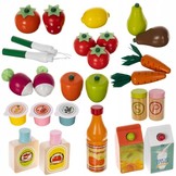 Winkeltje speelgoed - houten marktkraam - 29-delig - 44,5x94 cm