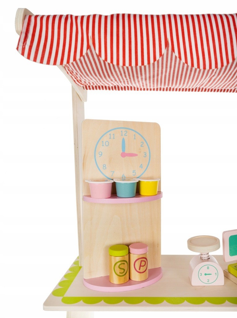 Winkeltje speelgoed - houten marktkraam - 29-delig - 44,5x94 cm