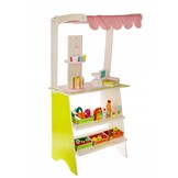 Winkeltje speelgoed - houten marktkraam - 29-delig - 44,5x94 cm