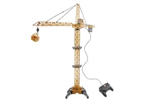 Hijskraan speelgoed - bestuurbare kraan - 128 cm