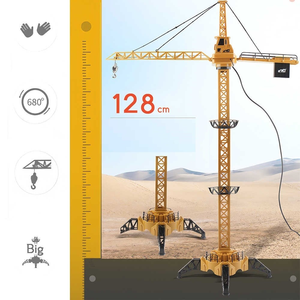 Hijskraan speelgoed - bestuurbare kraan - 128 cm