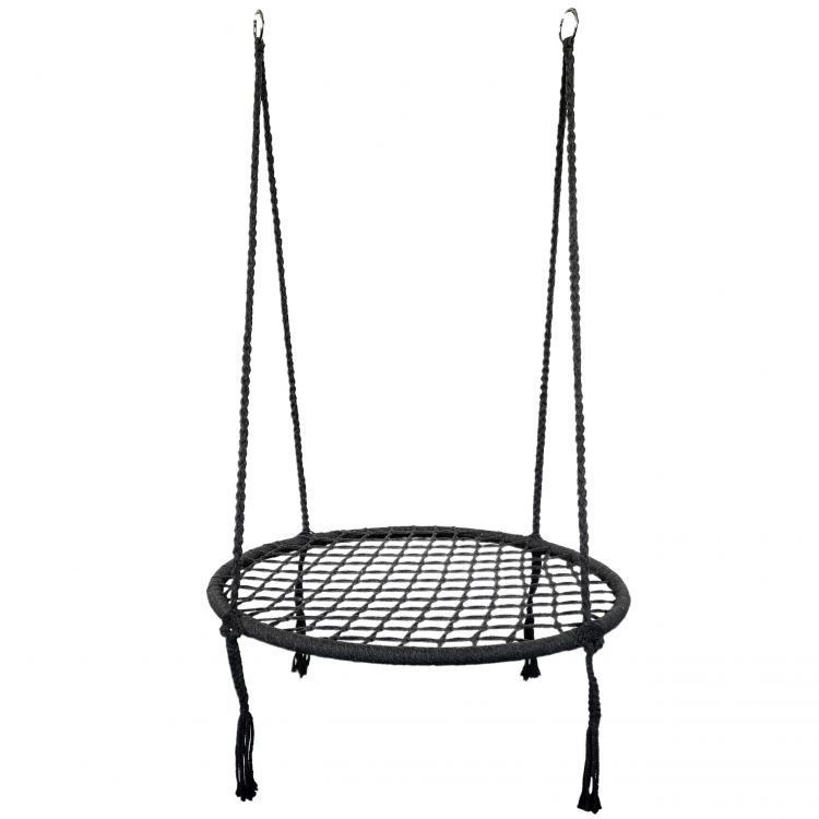 Nestschommel - ronde schommel - 100x110 cm - tot 130 kg - zwart