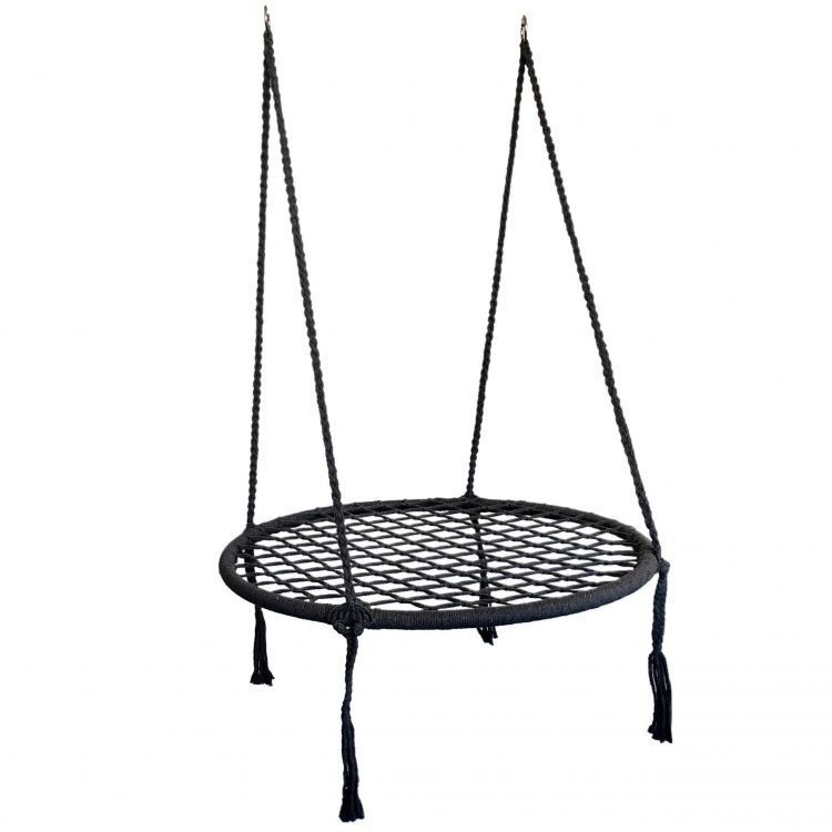 Nestschommel - ronde schommel - 100x110 cm - tot 130 kg - zwart