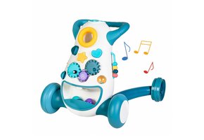 Loopwagen baby - looprek - 4 wielen - 45x56x44 cm - blauw