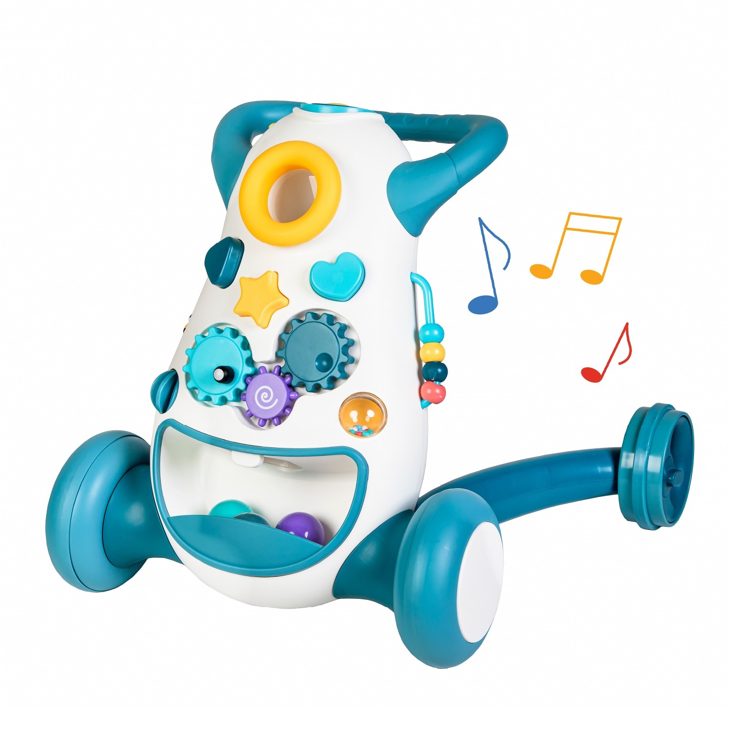 Loopwagen baby - looprek - 4 wielen - 45x56x44 cm - blauw