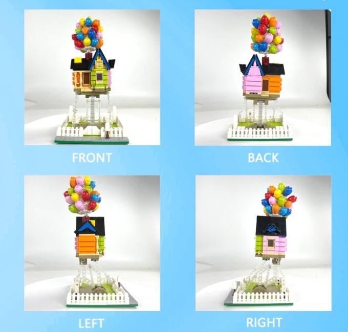 Bouwsteentjes - huis met ballonnen - compatible met lego