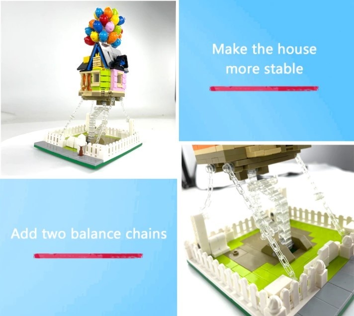 Bouwsteentjes - huis met ballonnen - compatible met lego