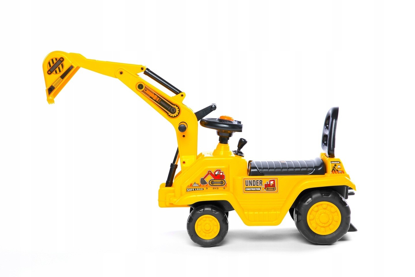 Loopauto - graafmachine - 105x28x39 cm - geel