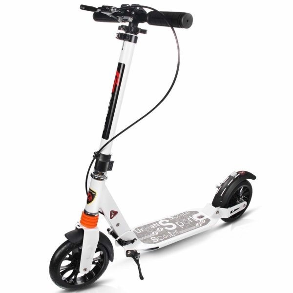 Step Urban - met schokbrekers & schijfremmen - tot 100 kg - wit