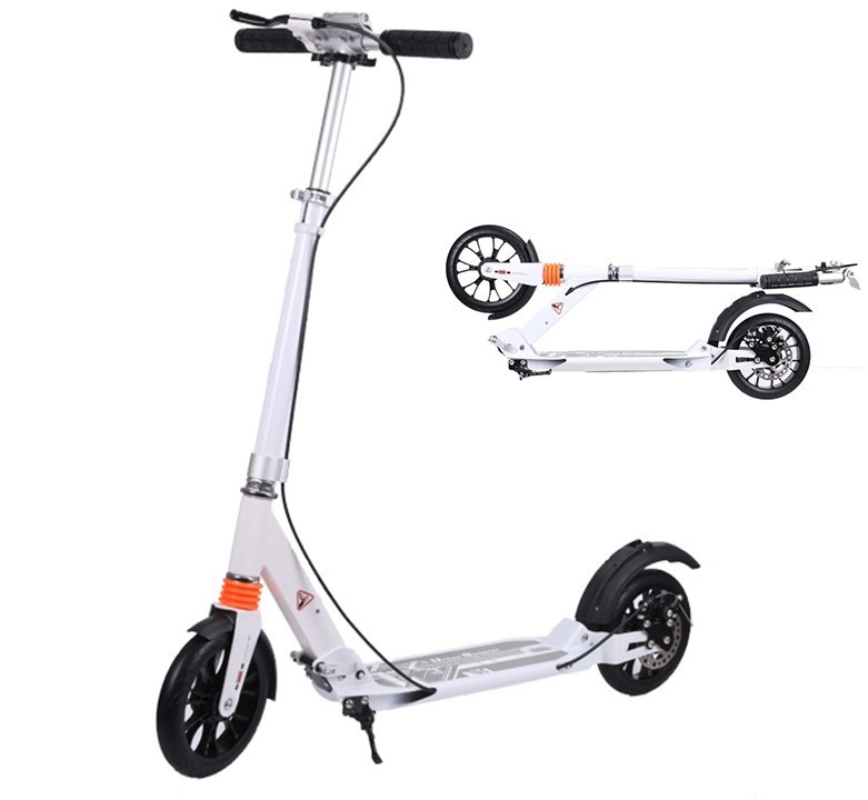 Step Urban - met schokbrekers & schijfremmen - tot 100 kg - wit