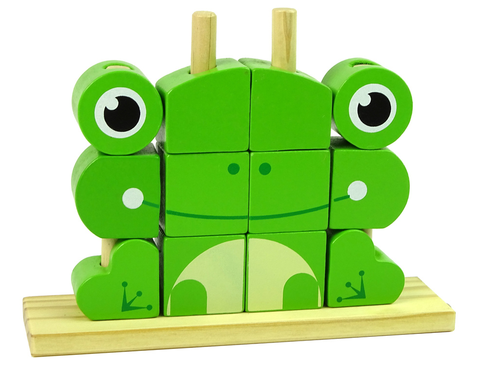 Blok puzzel - houten blokken - 3D kikker