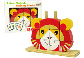 Blok puzzel - houten blokken - 3D leeuw