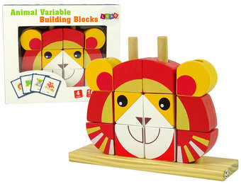 Blok puzzel - houten blokken - 3D leeuw