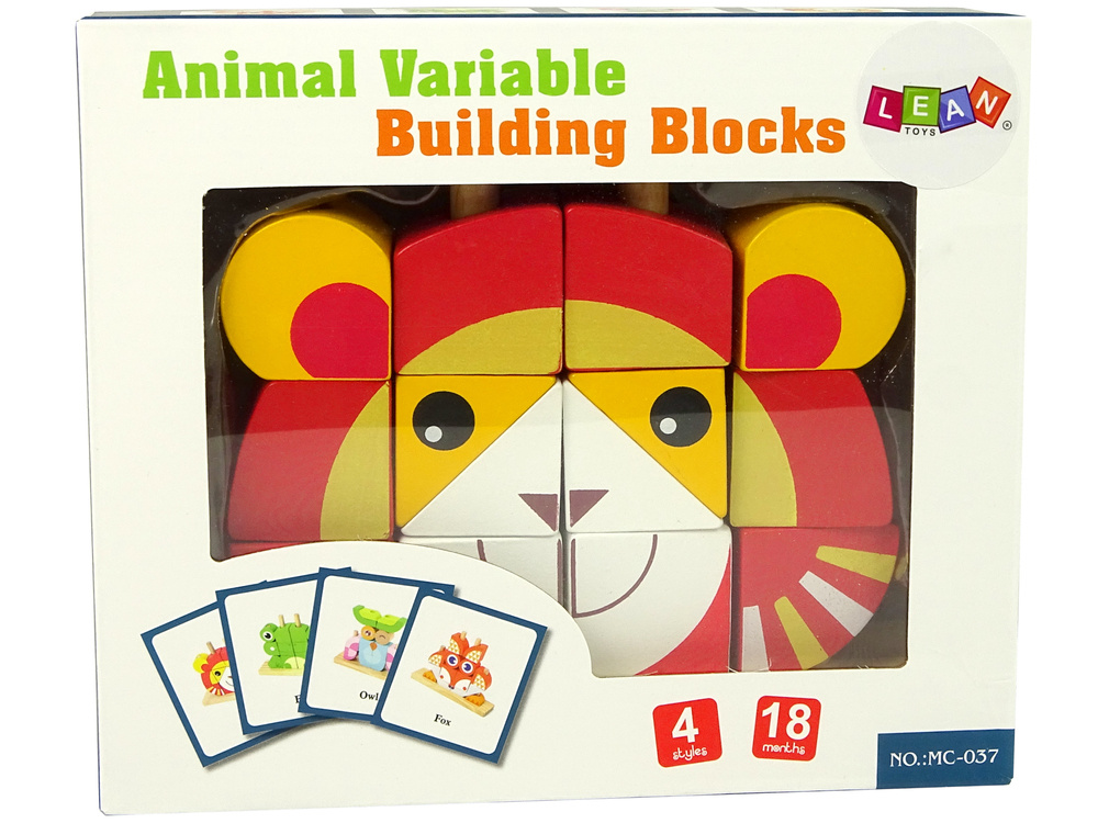 Blok puzzel - houten blokken - 3D leeuw