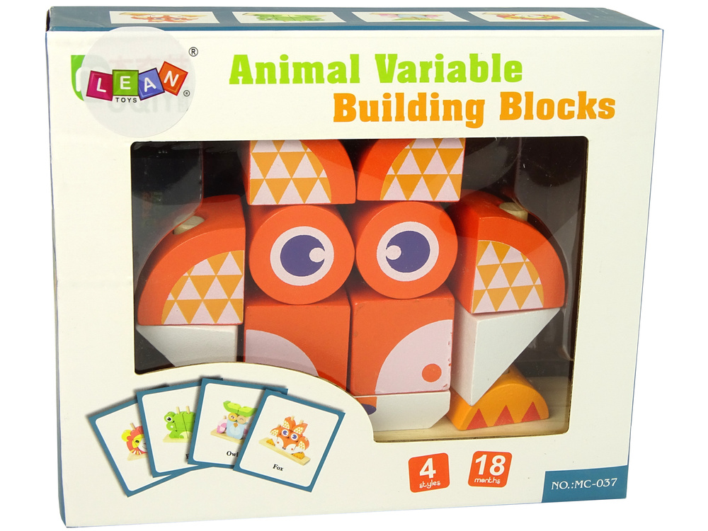 Blok puzzel - houten blokken - 3D vos