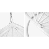 Hangstoel - Ei stoel - wit frame - beige kussens - 125 kg max