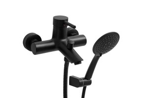 Baddouchemengkraan wandmontage badkraan zwart