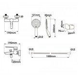 Baddouchemengkraan wandmontage badkraan zwart