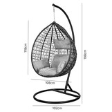 Hangstoel - met frame - zwart - beige kussen - tot 125 kg