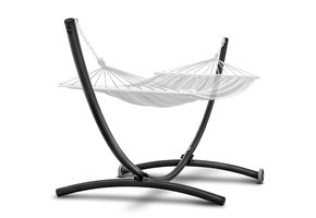 Hangmat standaard - met wielen - 380x130x125 cm - zwart