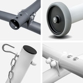 Hangmat standaard - met wielen - 380x130x125 cm - zwart