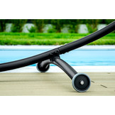 Hangmat standaard - met wielen - 380x130x125 cm - zwart