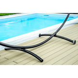 Hangmat standaard - met wielen - 380x130x125 cm - zwart