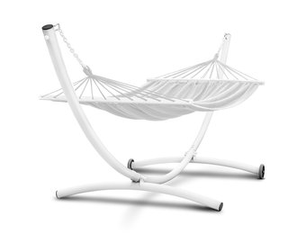 Hangmat standaard - met wielen - 380x130x125 cm - wit
