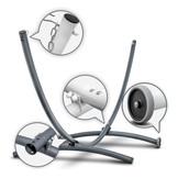 Hangmat standaard - met wielen - 380x130x125 cm - wit