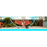 Hangmat standaard - met wielen - 380x130x125 cm - wit