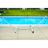 Hangmat standaard - met wielen - 380x130x125 cm - wit