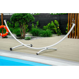 Hangmat standaard - met wielen - 380x130x125 cm - wit
