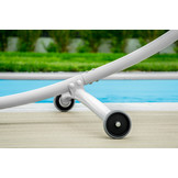 Hangmat standaard - met wielen - 380x130x125 cm - wit