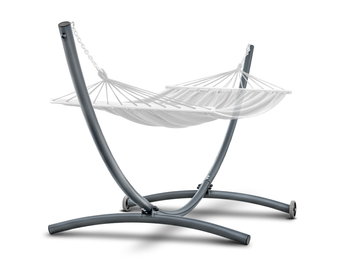 Hangmat standaard - met wielen - 380x130x125 cm - antraciet