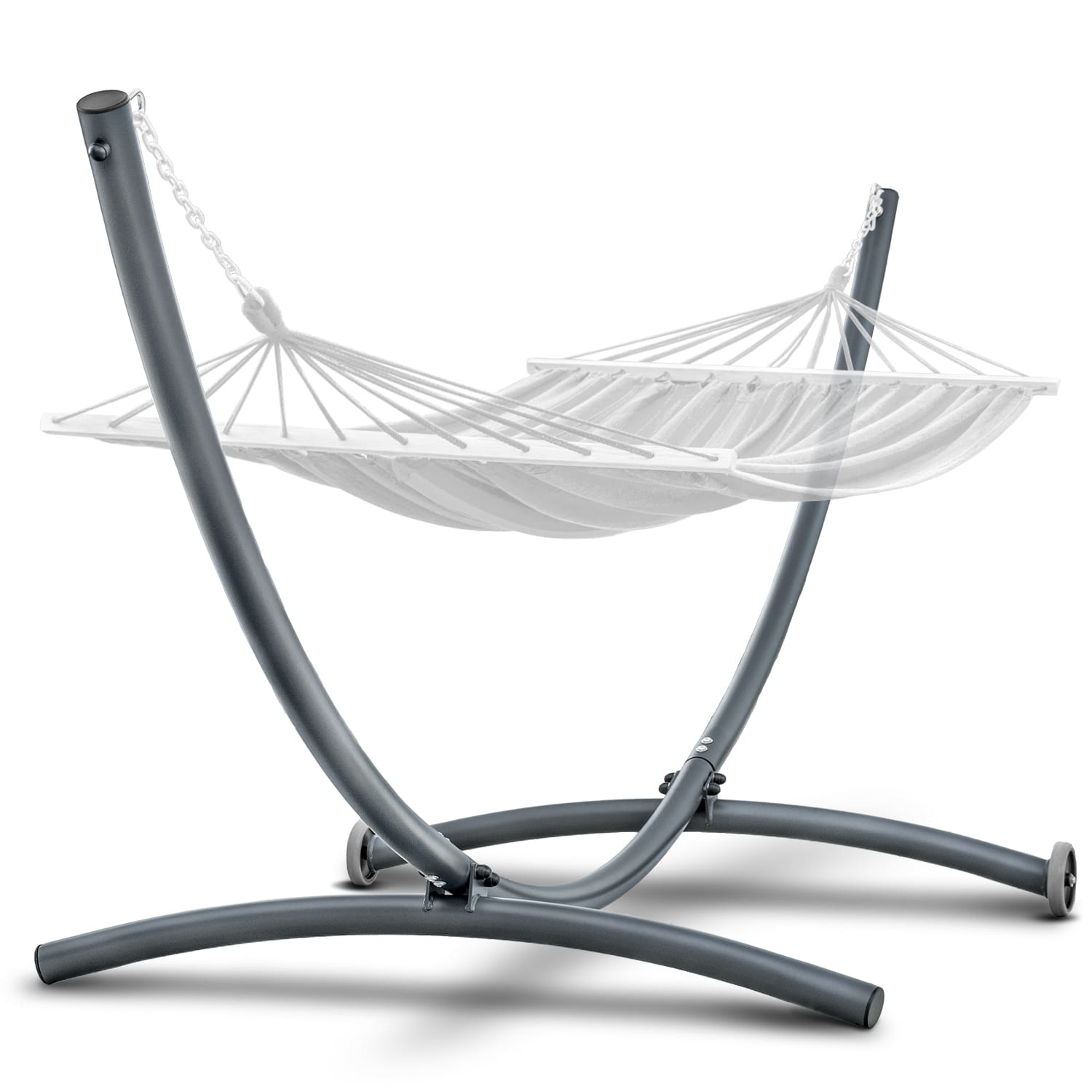 Hangmat standaard - met wielen - 380x130x125 cm - antraciet