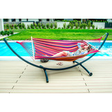 Hangmat standaard - met wielen - 380x130x125 cm - antraciet