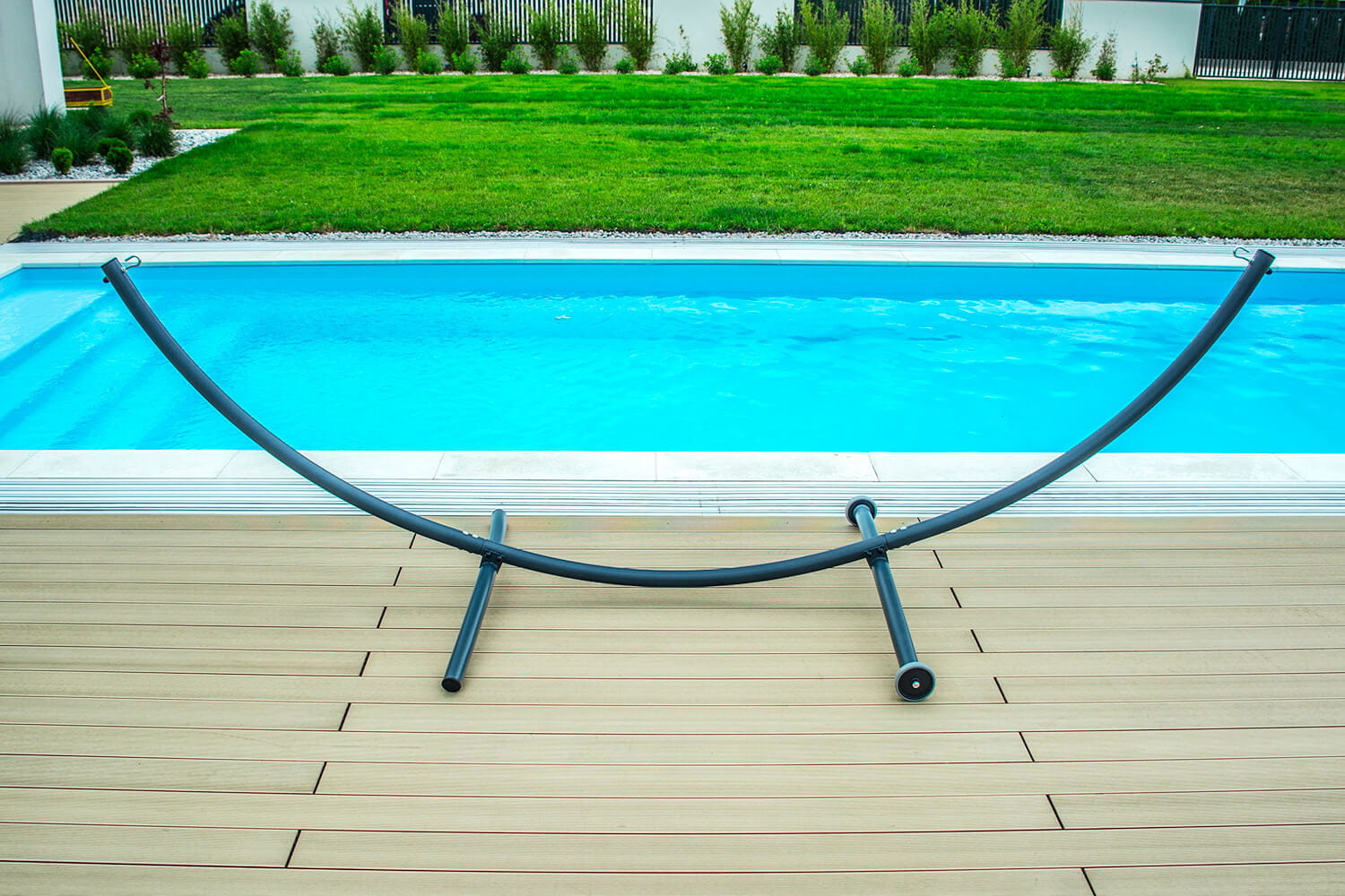 Hangmat standaard - met wielen - 380x130x125 cm - antraciet