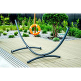 Hangmat standaard - met wielen - 380x130x125 cm - antraciet