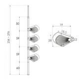 Telescopische doucherek - zwart - 2 niveaus