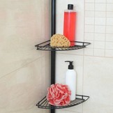 Telescopische doucherek - zwart - 2 niveaus